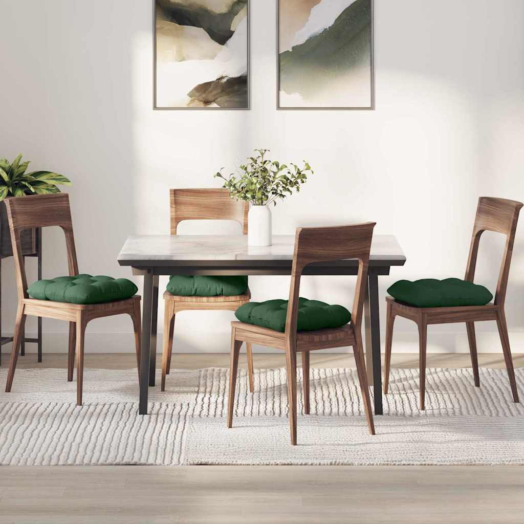 Zitkussens 4 pcs Donkergroen 40 x 40 cm Katoen Stof is nu te koop bij PeponiXL, paradijselijk wonen!