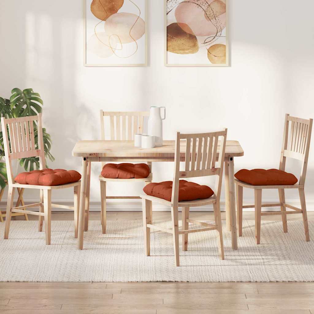 Zitkussens 4 pcs Rood-oranje 40 x 40 cm Katoen Stof is nu te koop bij PeponiXL, paradijselijk wonen!