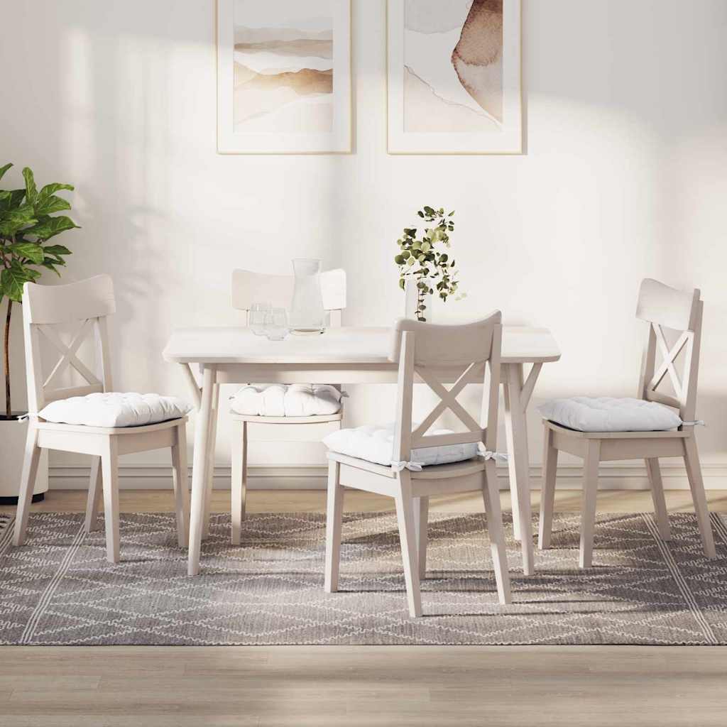 Zitkussens 4 pcs Wit 40 x 40 x 6 cm Stof is nu te koop bij PeponiXL, paradijselijk wonen!