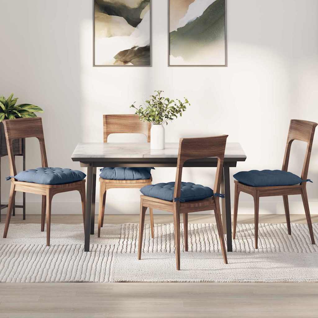 Zitkussens 4 pcs Blauw 40 x 40 x 6 cm Katoen Stof is nu te koop bij PeponiXL, paradijselijk wonen!