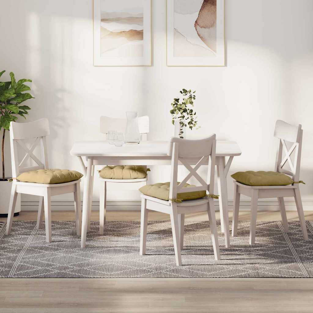 Zitkussens 4 pcs Grijs groen 40 x 40 x 6 cm Katoen Stof is nu te koop bij PeponiXL, paradijselijk wonen!