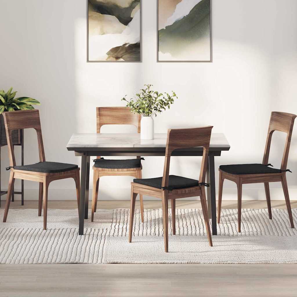 Zitkussens 4 pcs Zwart 40 x 40 x 3 cm Stof is nu te koop bij PeponiXL, paradijselijk wonen!
