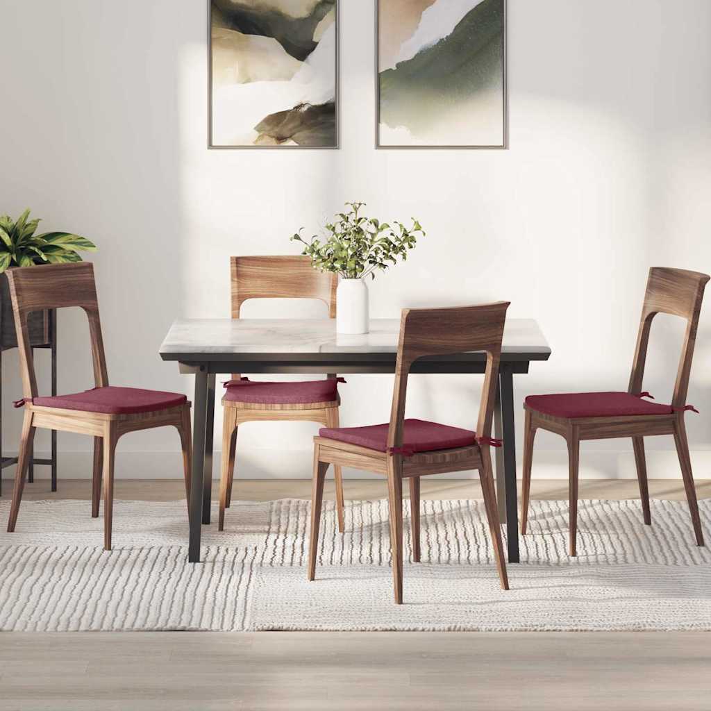 Zitkussens 4 pcs Wijnrood 40 x 40 x 3 cm Stof is nu te koop bij PeponiXL, paradijselijk wonen!