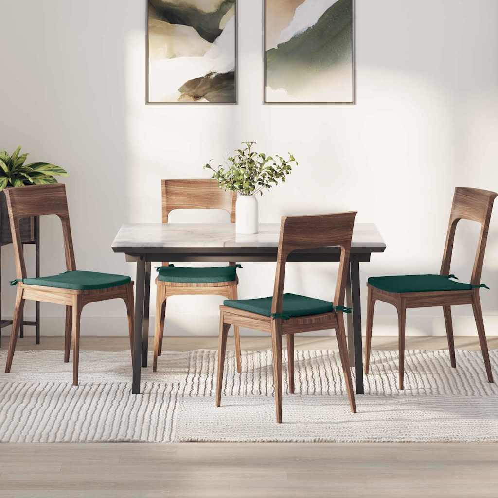 Zitkussens 4 pcs Donkergroen 40 x 40 x 3 cm Stof is nu te koop bij PeponiXL, paradijselijk wonen!