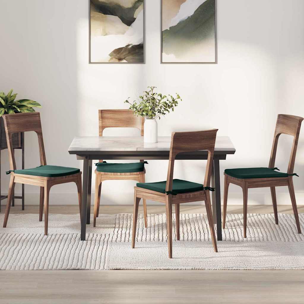 Zitkussens 4 pcs Donkergroen 40 x 40 x 3 cm Fluweel is nu te koop bij PeponiXL, paradijselijk wonen!