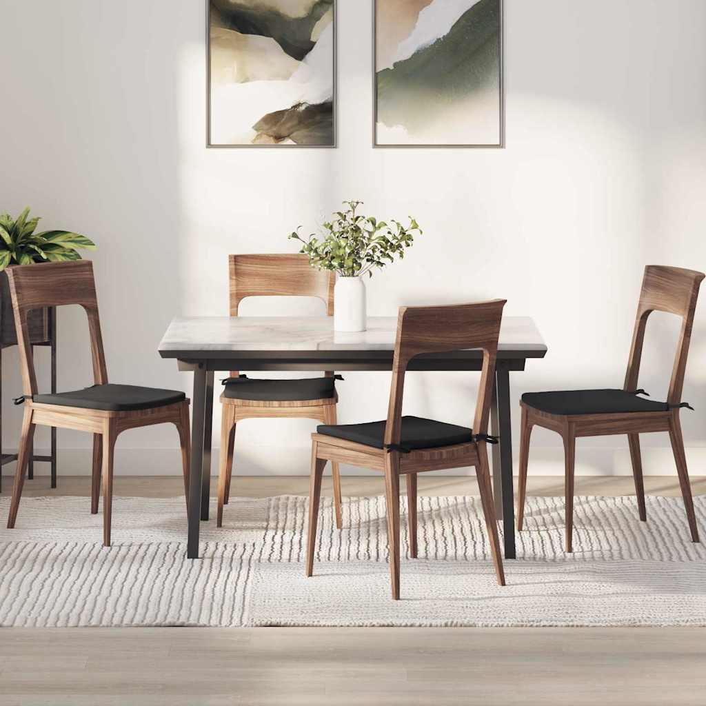 Zitkussens 4 pcs Zwart 40 x 40 x 3 cm Microvezel Stof is nu te koop bij PeponiXL, paradijselijk wonen!