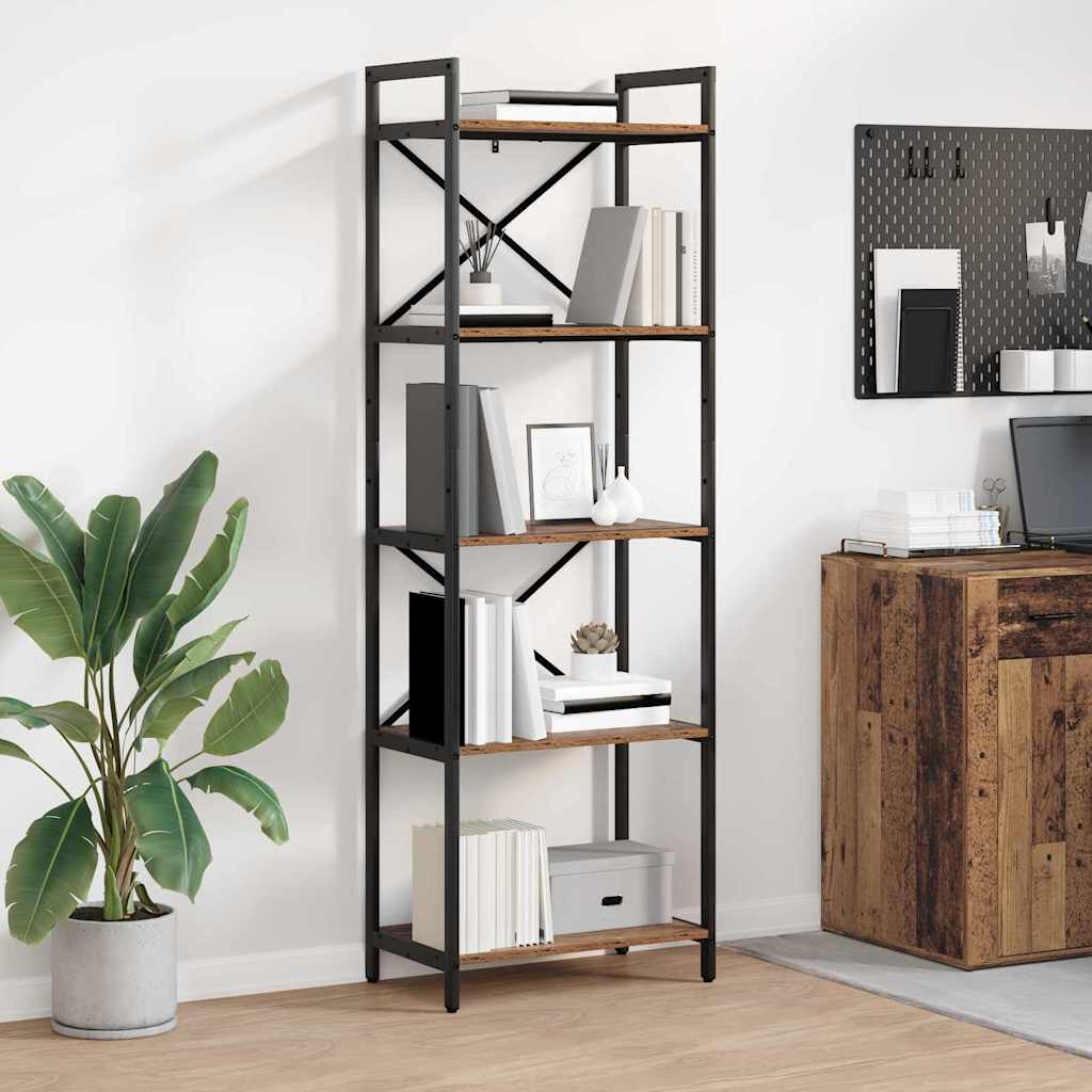 Boekenkast Oud Hout 56 x 34 x 171 cm Bewerkt hout is nu te koop bij PeponiXL, paradijselijk wonen!