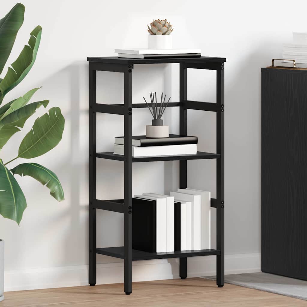 Boekenkast Zwart Eiken 40 x 29,5 x 81 cm Bewerkt hout is nu te koop bij PeponiXL, paradijselijk wonen!