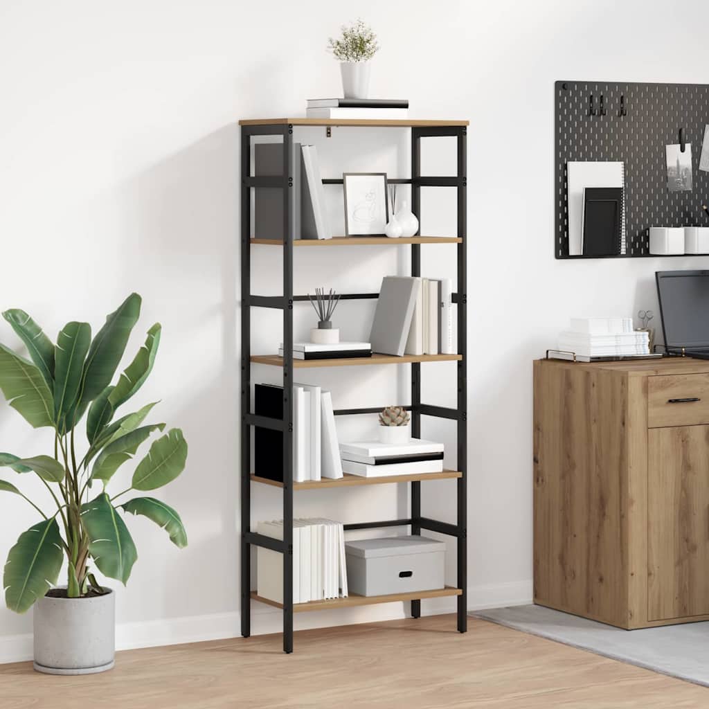 Boekenkast Artisan Eiken 60 x 29,5 x 149 cm Bewerkt hout is nu te koop bij PeponiXL, paradijselijk wonen!