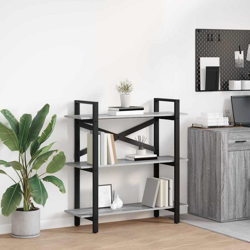 Boekenkast Grijs Sonoma 100 x 33,5 x 102 cm Bewerkt hout is nu te koop bij PeponiXL, paradijselijk wonen!