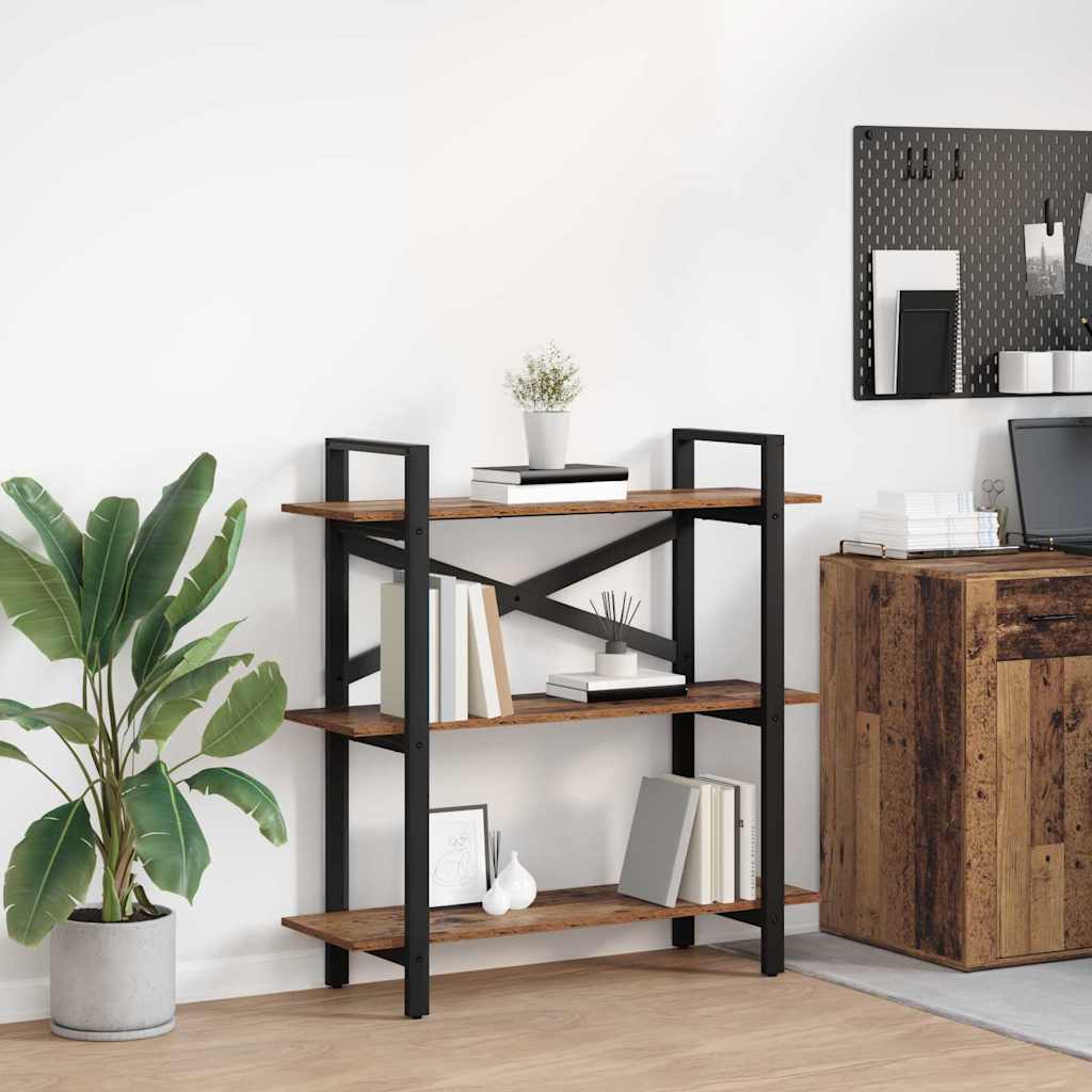 Boekenkast Oud Hout 100 x 33,5 x 102 cm Bewerkt hout is nu te koop bij PeponiXL, paradijselijk wonen!