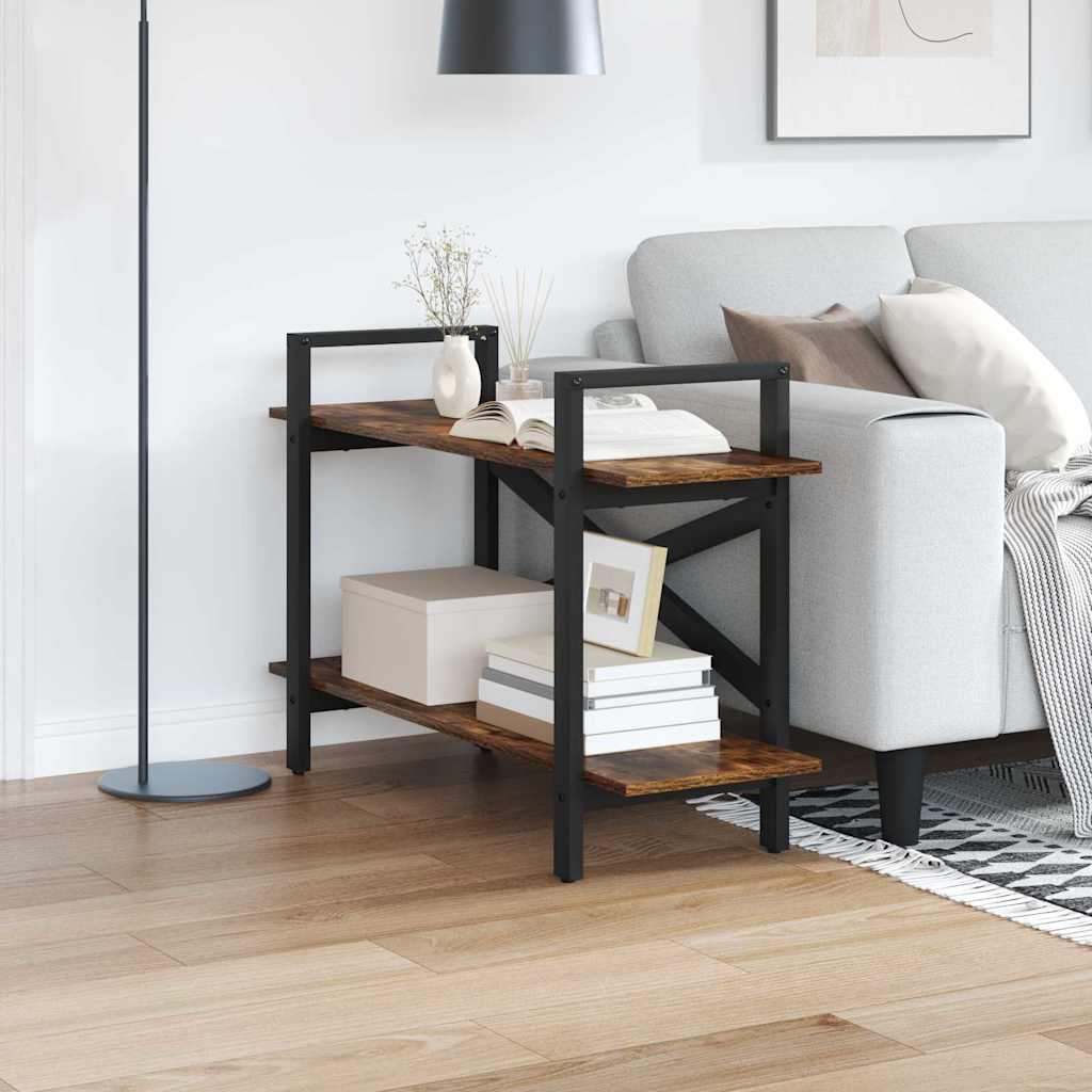 Boekenkast Gerookt eiken 100 x 33,5 x 64 cm Bewerkt hout is nu te koop bij PeponiXL, paradijselijk wonen!