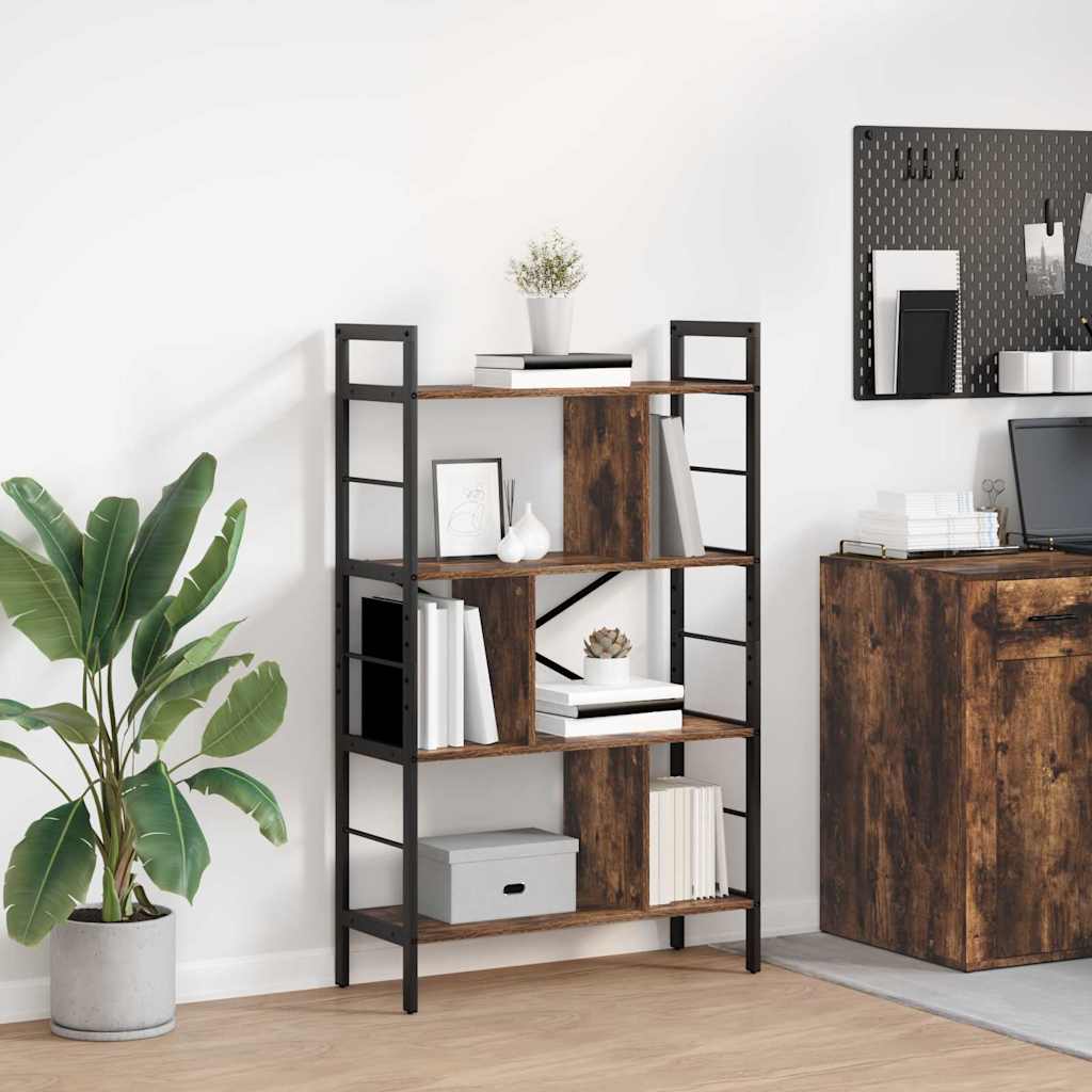 Boekenkast Gerookt eiken 75 x 30 x 123,5 cm Bewerkt hout is nu te koop bij PeponiXL, paradijselijk wonen!