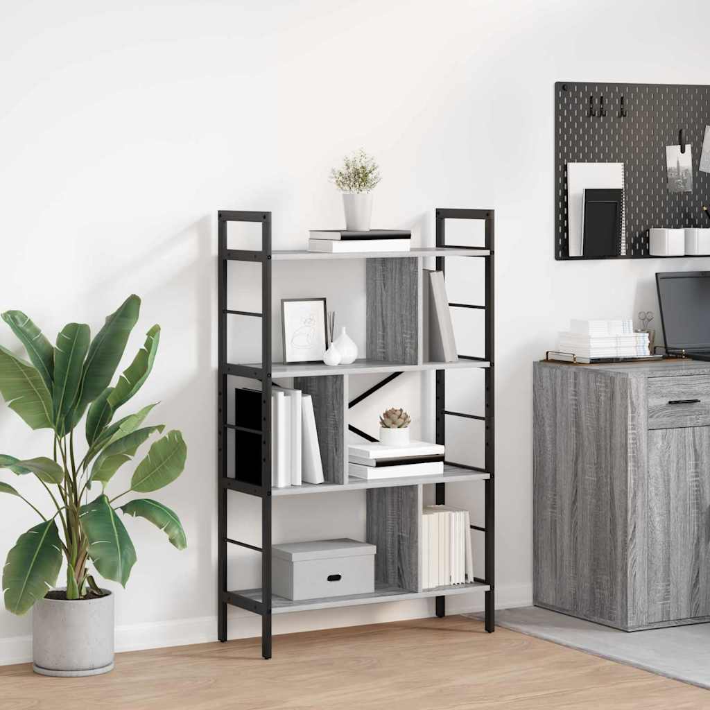 Boekenkast Grijs Sonoma 75 x 30 x 123,5 cm Bewerkt hout is nu te koop bij PeponiXL, paradijselijk wonen!