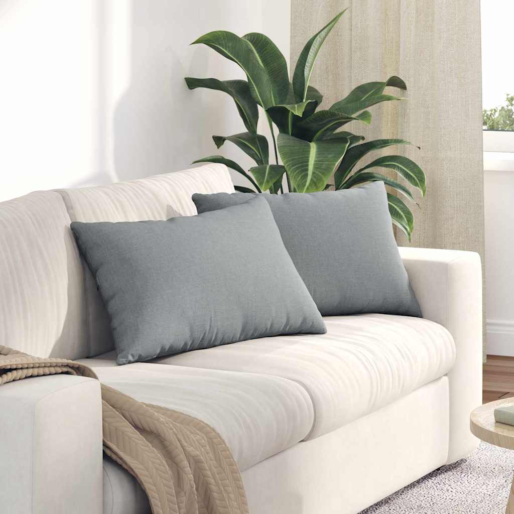 Sofa Kussens 2 pcs Lichtgrijs 60 x 40 cm Stof is nu te koop bij PeponiXL, paradijselijk wonen!