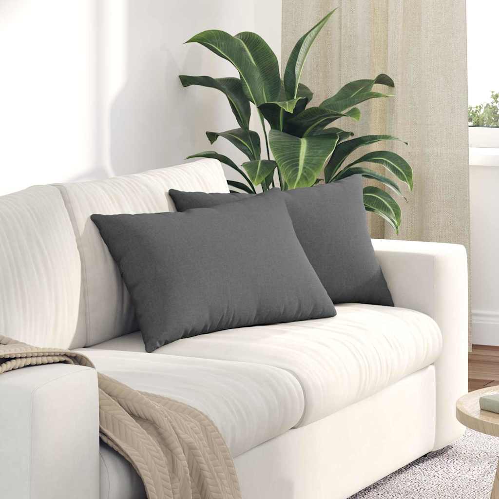 Sofa Kussens 2 pcs Donkergrijs 60 x 40 cm Stof is nu te koop bij PeponiXL, paradijselijk wonen!
