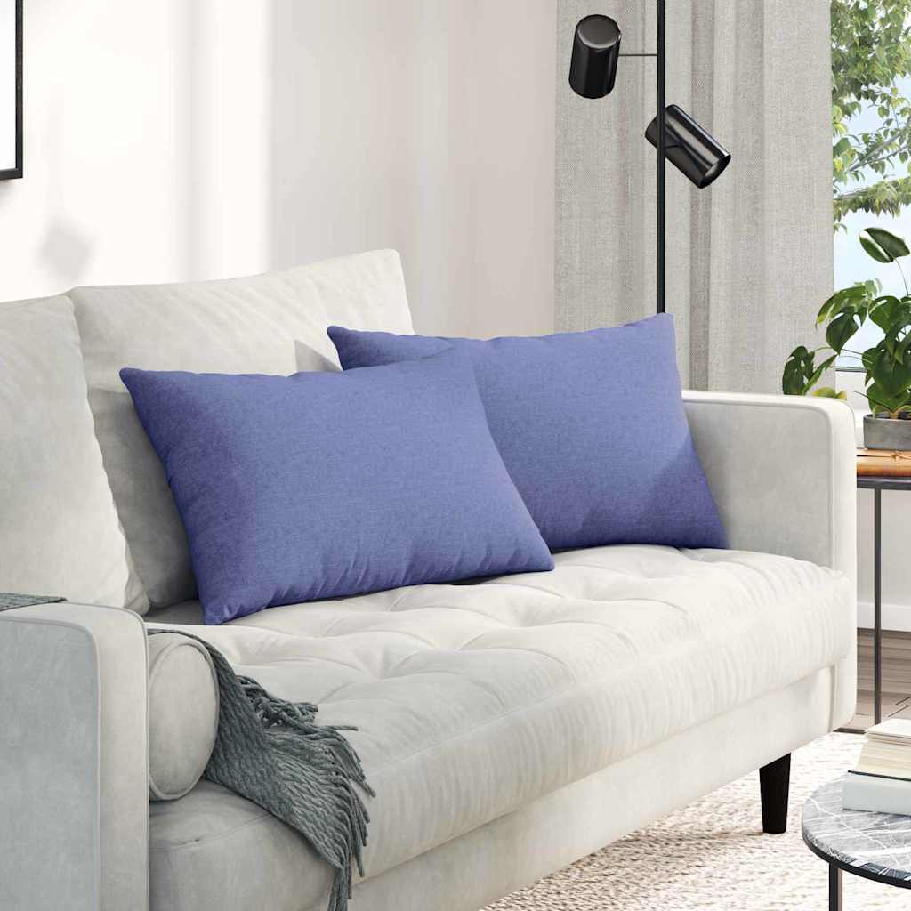 Sofa Kussens 2 pcs Jeans Blauw 60 x 40 cm Stof is nu te koop bij PeponiXL, paradijselijk wonen!