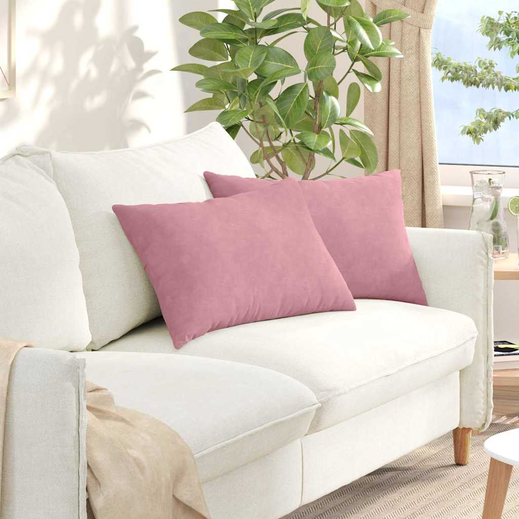 Sofa Kussens 2 stuks Roze 60 x 40 cm Cordstof is nu te koop bij PeponiXL, paradijselijk wonen!