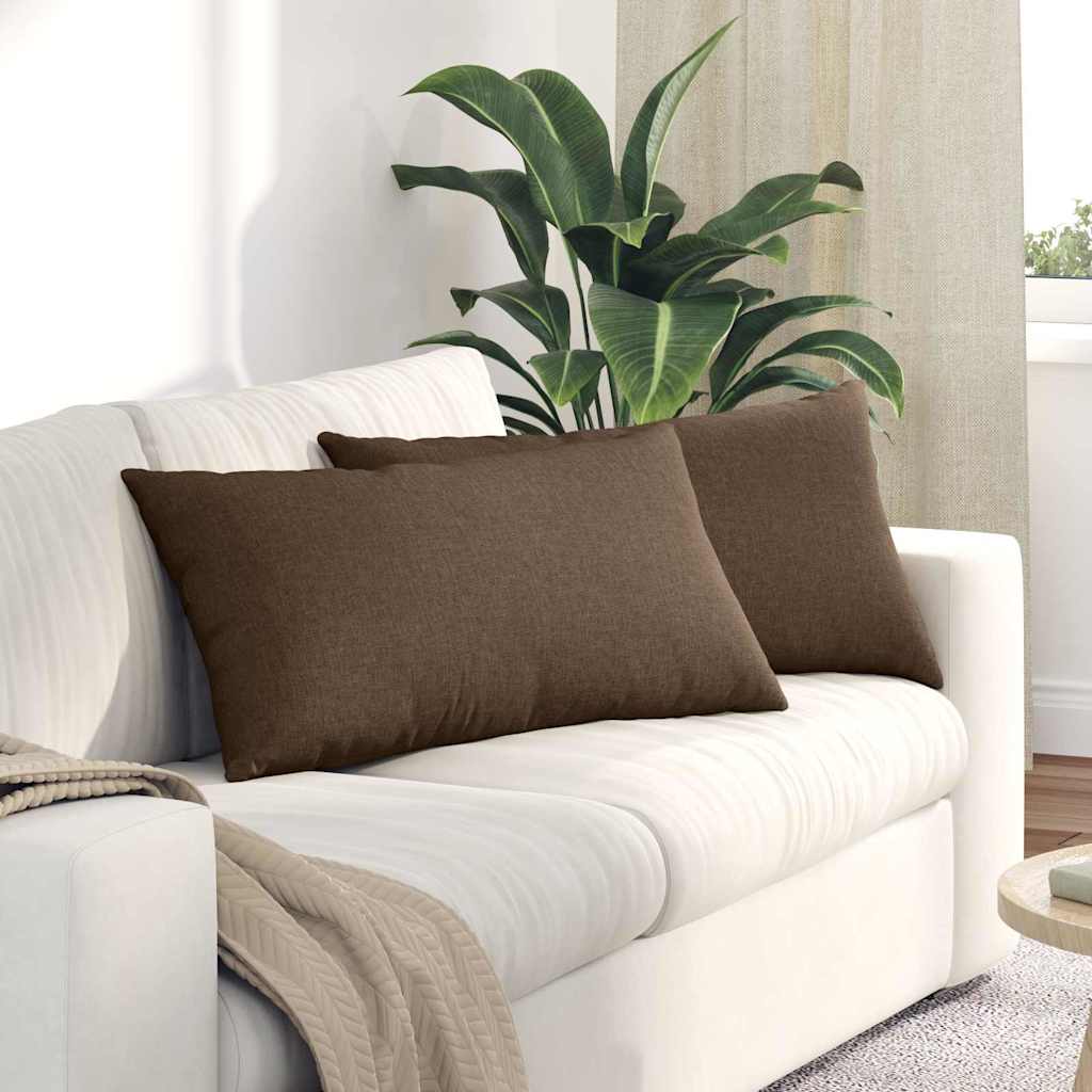 Sofa Kussens 2 pcs Bruin 80 x 40 cm Stof is nu te koop bij PeponiXL, paradijselijk wonen!