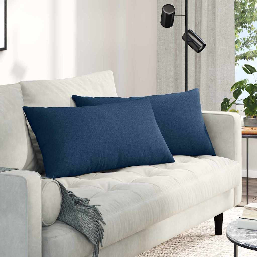 Sofa Kussens 2 pcs Blauw 80 x 40 cm Stof is nu te koop bij PeponiXL, paradijselijk wonen!