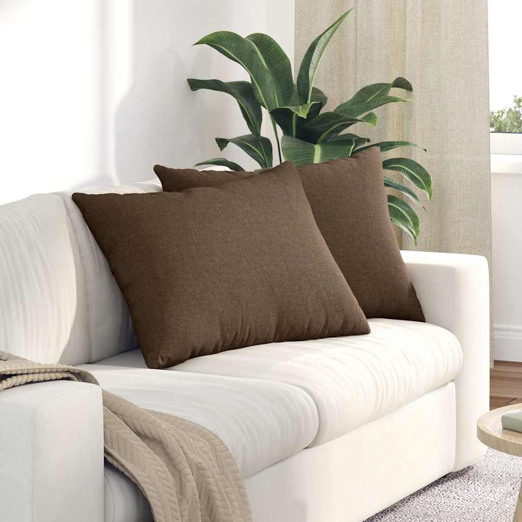 Sofa Kussens 2 pcs Bruin 70 x 50 cm Stof is nu te koop bij PeponiXL, paradijselijk wonen!