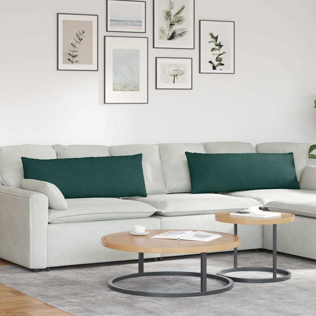 Sofa Kussens 2 pcs Donkergroen 120 x 40 cm Stof is nu te koop bij PeponiXL, paradijselijk wonen!