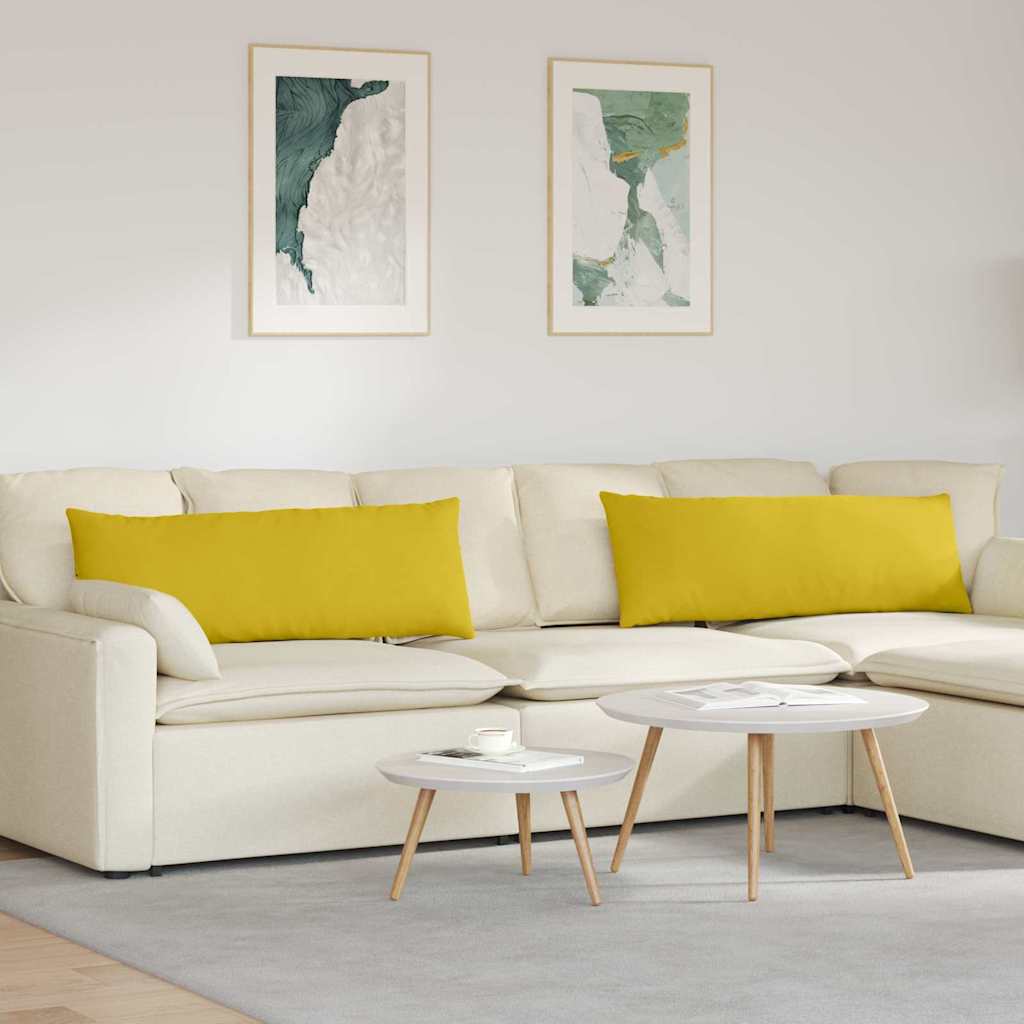 Sofa Kussens 2 stuks Geel 120 x 40 cm Cordstof is nu te koop bij PeponiXL, paradijselijk wonen!