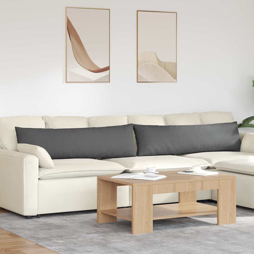 Sofa Kussens 2 pcs Donkergrijs 145 x 40 cm Stof is nu te koop bij PeponiXL, paradijselijk wonen!