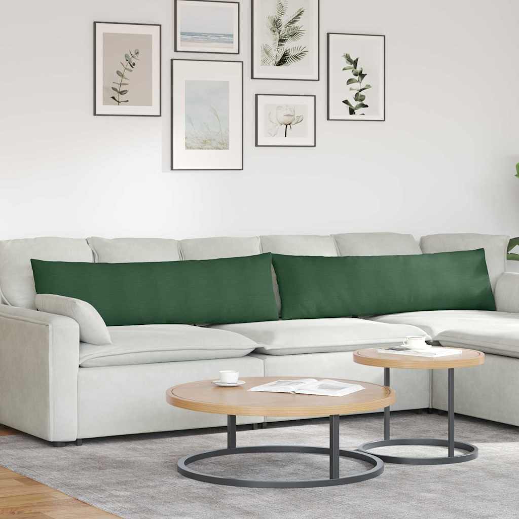 Sofa Kussens 2 stuks Donkergroen 145 x 40 cm Cordstof is nu te koop bij PeponiXL, paradijselijk wonen!