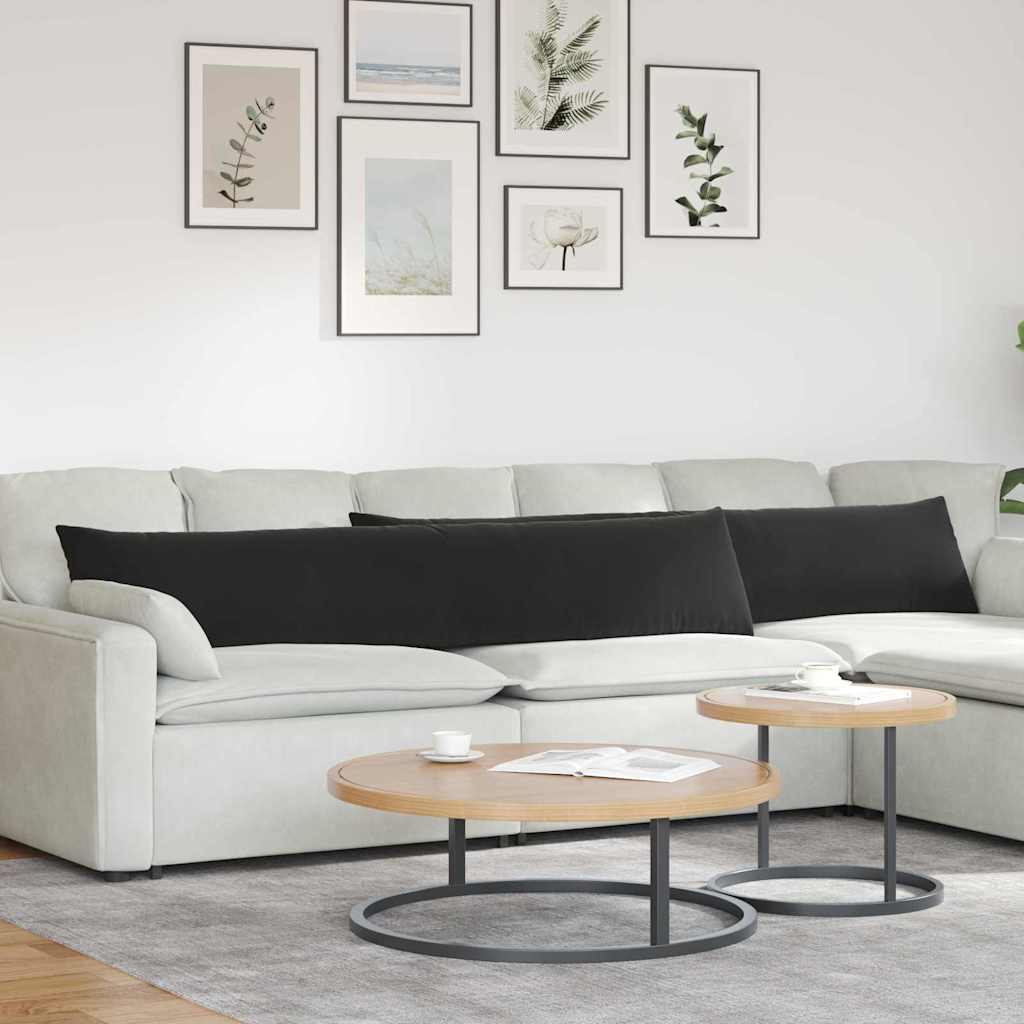 Sofa Kussens 2 stuks Zwart 200 x 40 cm Cordstof is nu te koop bij PeponiXL, paradijselijk wonen!