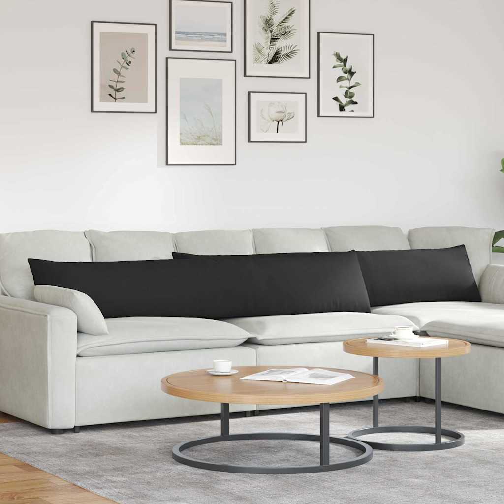 Sofa Kussens 2 stuks Zwart 200 x 40 cm Stof is nu te koop bij PeponiXL, paradijselijk wonen!