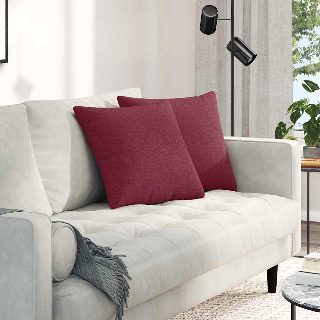 Sofa Kussens 2 pcs Wijnrood 45 x 45 cm Stof is nu te koop bij PeponiXL, paradijselijk wonen!