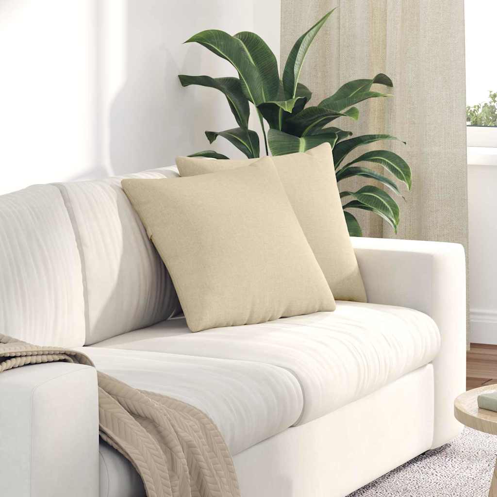 Sofa Kussens 2 pcs Crème 45 x 45 cm Stof is nu te koop bij PeponiXL, paradijselijk wonen!