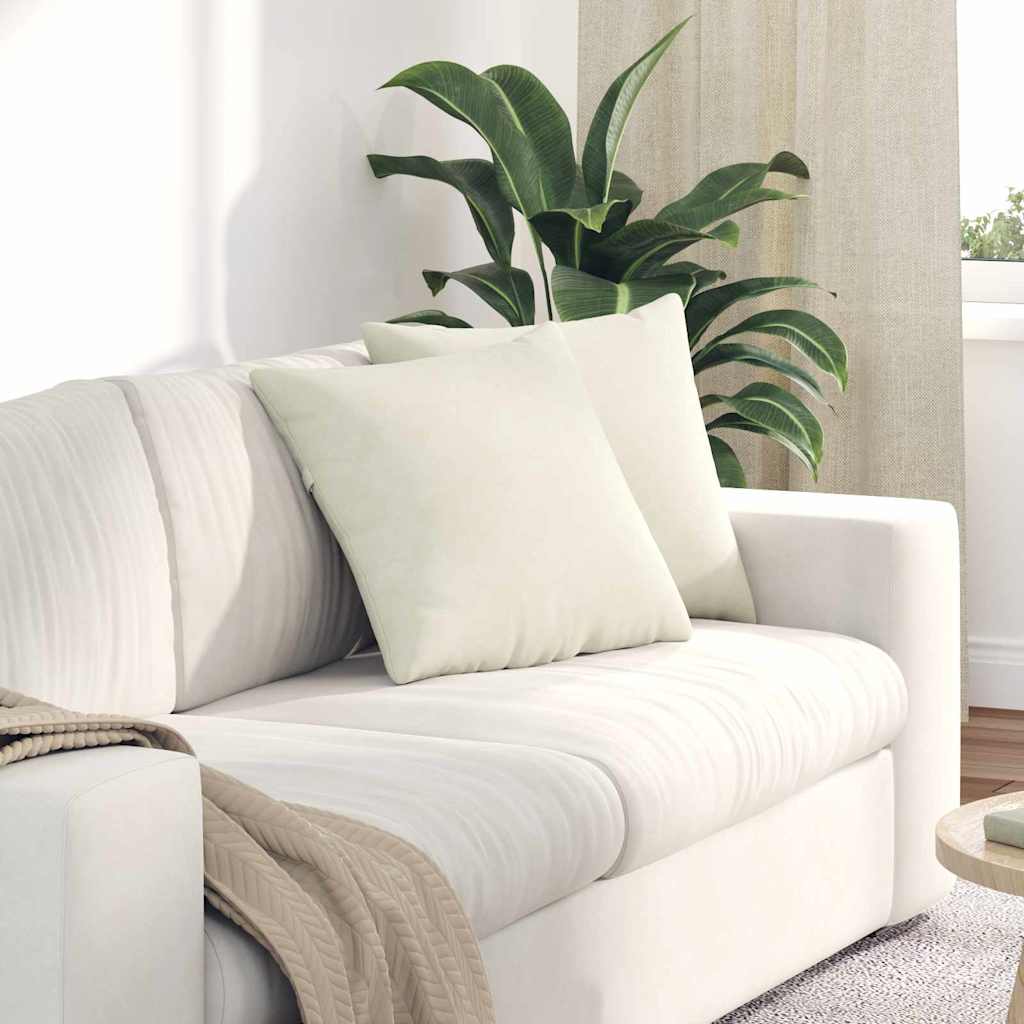 Sofa Kussens 2 stuks Crème 45 x 45 cm Cordstof is nu te koop bij PeponiXL, paradijselijk wonen!