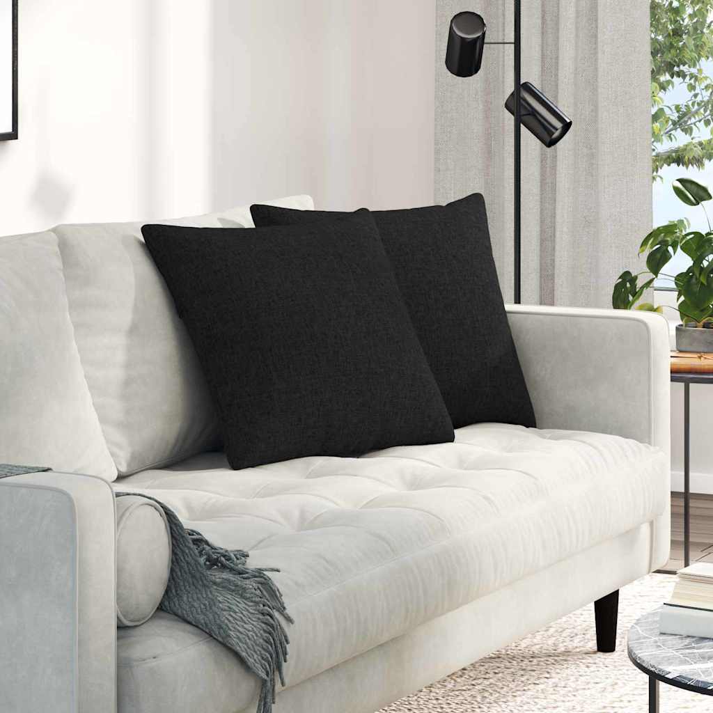 Sofa Kussens 2 pcs Zwart 50 x 50 cm Stof is nu te koop bij PeponiXL, paradijselijk wonen!
