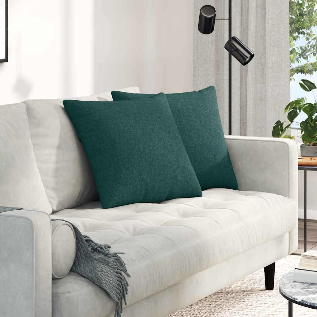 Sofa Kussens 2 pcs Donkergroen 50 x 50 cm Stof is nu te koop bij PeponiXL, paradijselijk wonen!