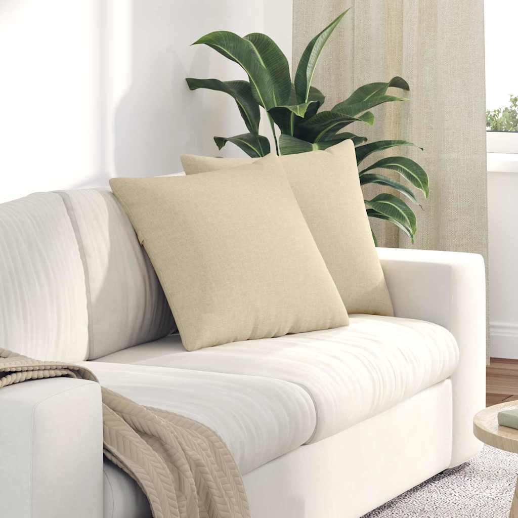 Sofa Kussens 2 pcs Crème 50 x 50 cm Stof is nu te koop bij PeponiXL, paradijselijk wonen!