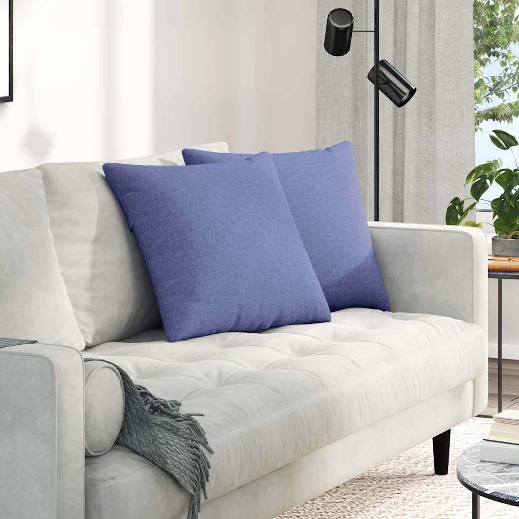 Sofa Kussens 2 pcs Jeans Blauw 50 x 50 cm Stof is nu te koop bij PeponiXL, paradijselijk wonen!