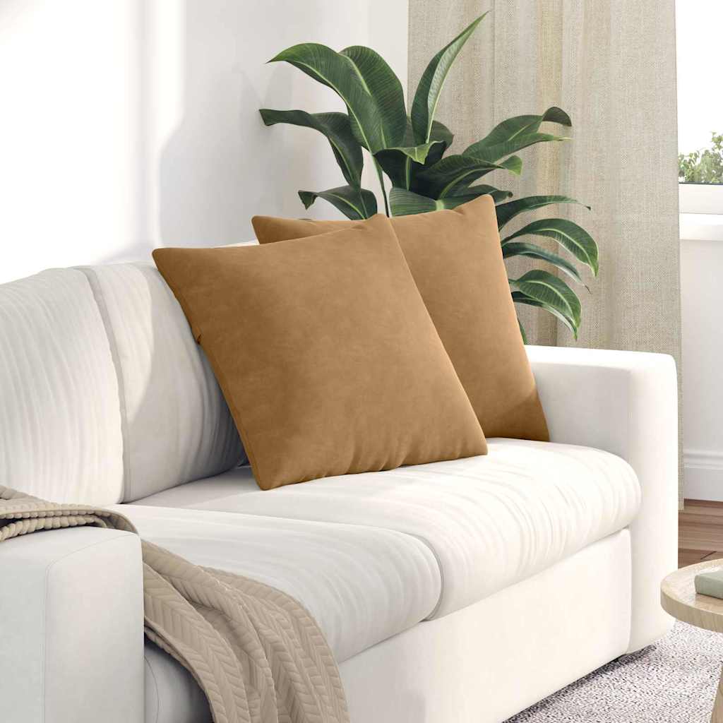 Sofa Kussens 2 stuks Bruin 50 x 50 cm Cordstof is nu te koop bij PeponiXL, paradijselijk wonen!