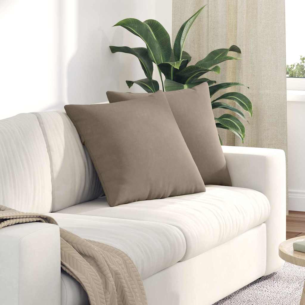 Sofa Kussens 2 stuks Taupe 50 x 50 cm Stof is nu te koop bij PeponiXL, paradijselijk wonen!