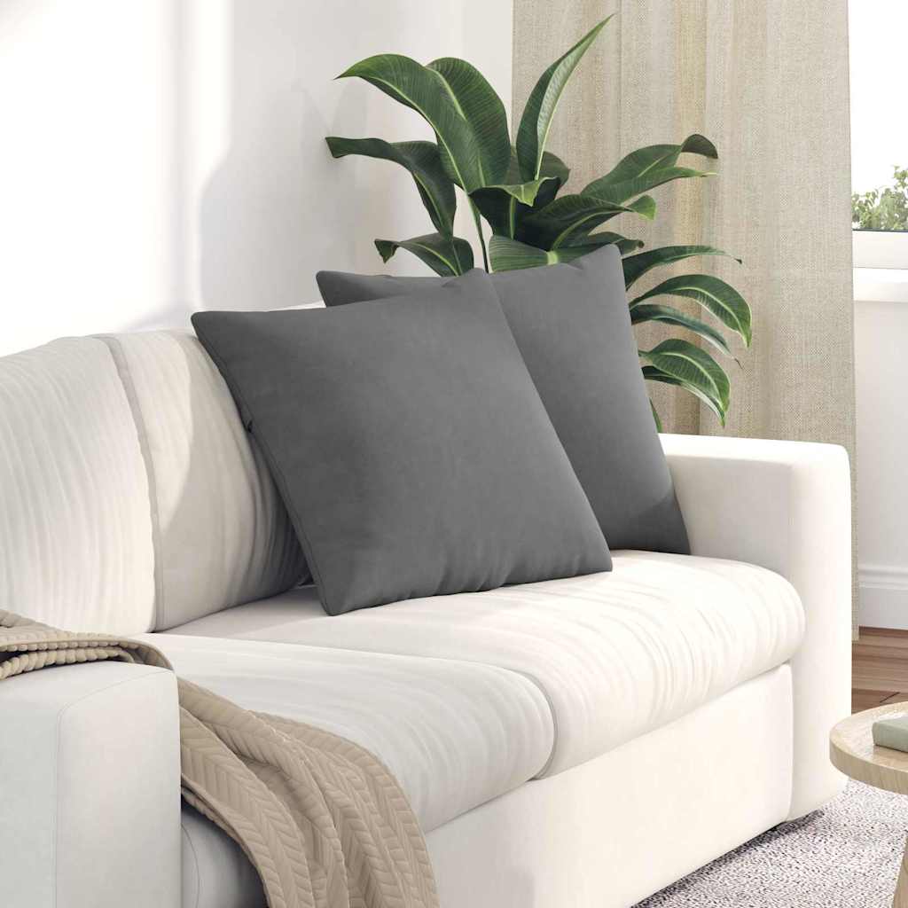Sofa Kussens 2 stuks Donkergrijs 50 x 50 cm Stof is nu te koop bij PeponiXL, paradijselijk wonen!