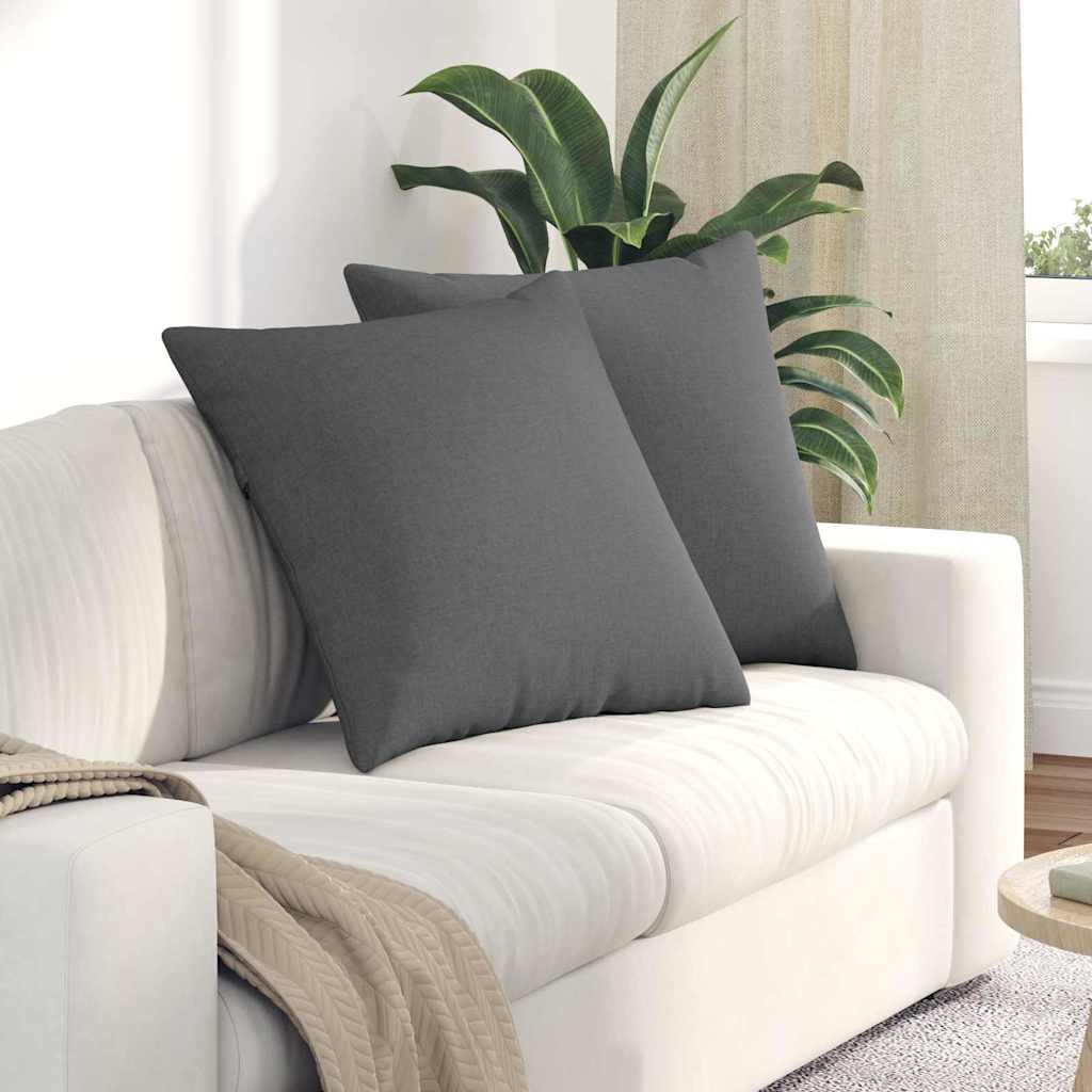 Sofa Kussens 2 pcs Donkergrijs 60 x 60 cm Stof is nu te koop bij PeponiXL, paradijselijk wonen!