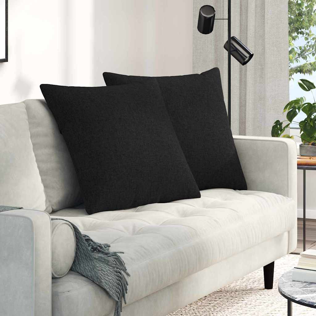 Sofa Kussens 2 pcs Zwart 60 x 60 cm Stof is nu te koop bij PeponiXL, paradijselijk wonen!