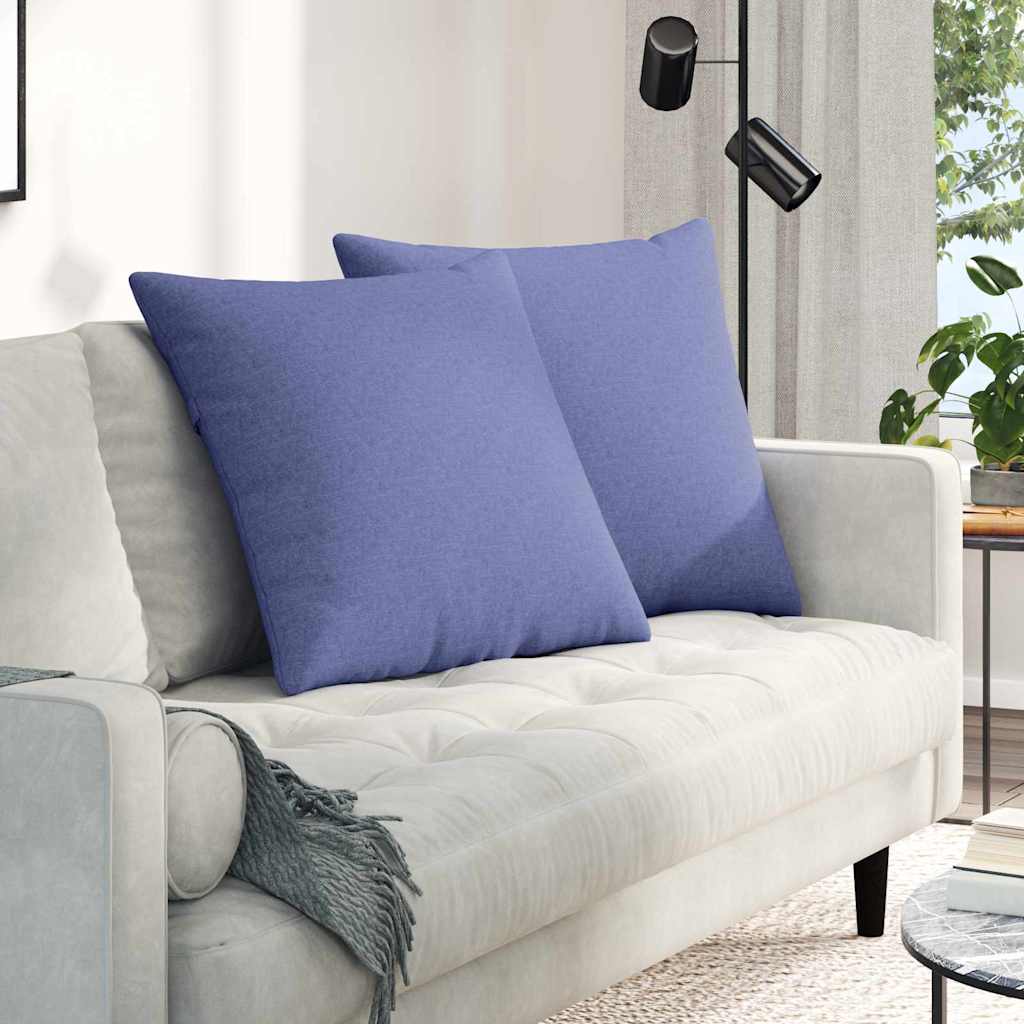 Sofa Kussens 2 pcs Jeans Blauw 60 x 60 cm Stof is nu te koop bij PeponiXL, paradijselijk wonen!