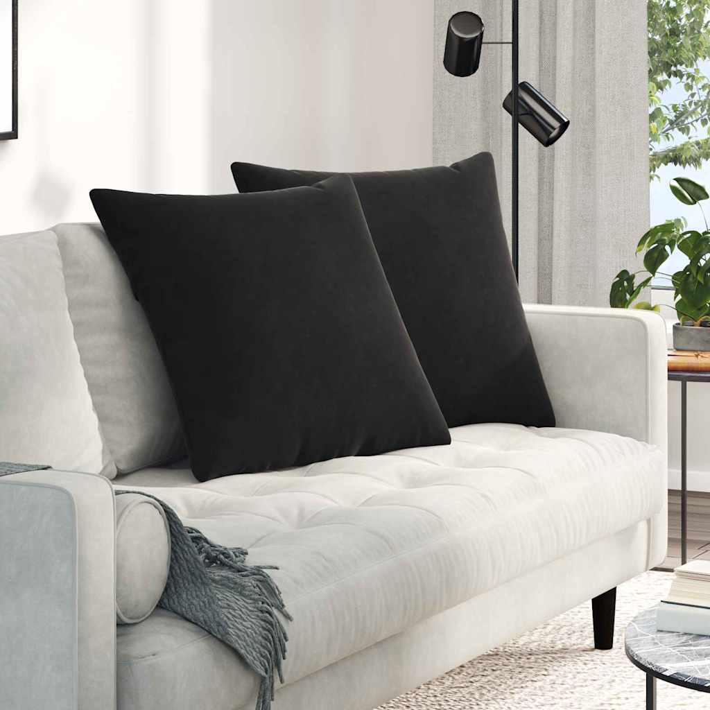 Sofa Kussens 2 stuks Zwart 60 x 60 cm Cordstof is nu te koop bij PeponiXL, paradijselijk wonen!