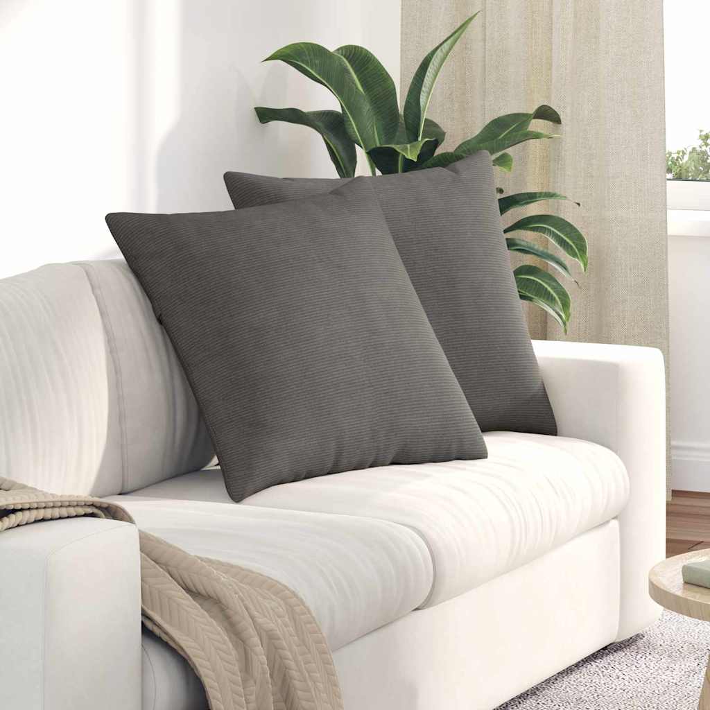 Sofa Kussens 2 stuks Lichtgrijs 60 x 60 cm Cordstof is nu te koop bij PeponiXL, paradijselijk wonen!