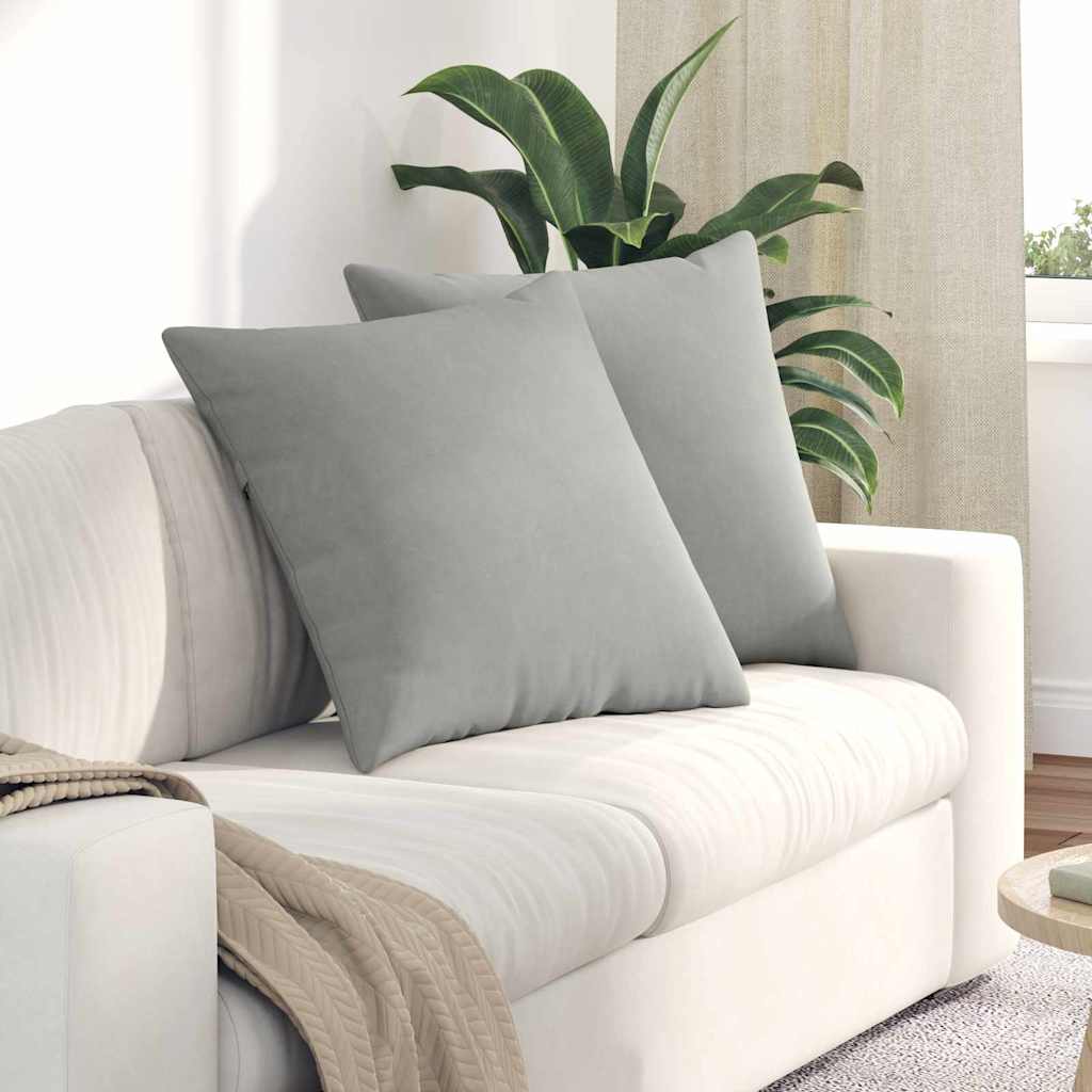 Sofa Kussens 2 stuks Lichtgrijs 80 x 80 cm Stof is nu te koop bij PeponiXL, paradijselijk wonen!