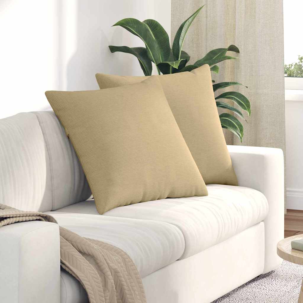 Sofa Kussens 2 stuks Grijs groen 80 x 80 cm Cordstof is nu te koop bij PeponiXL, paradijselijk wonen!
