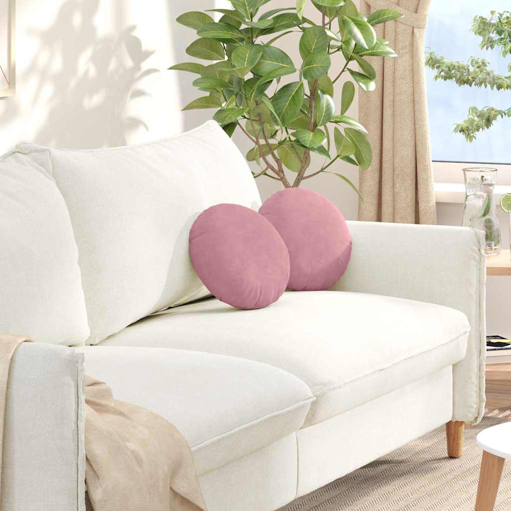 Zitkussens 2 pcs Roze Ø30 x 13 cm Fluweel is nu te koop bij PeponiXL, paradijselijk wonen!