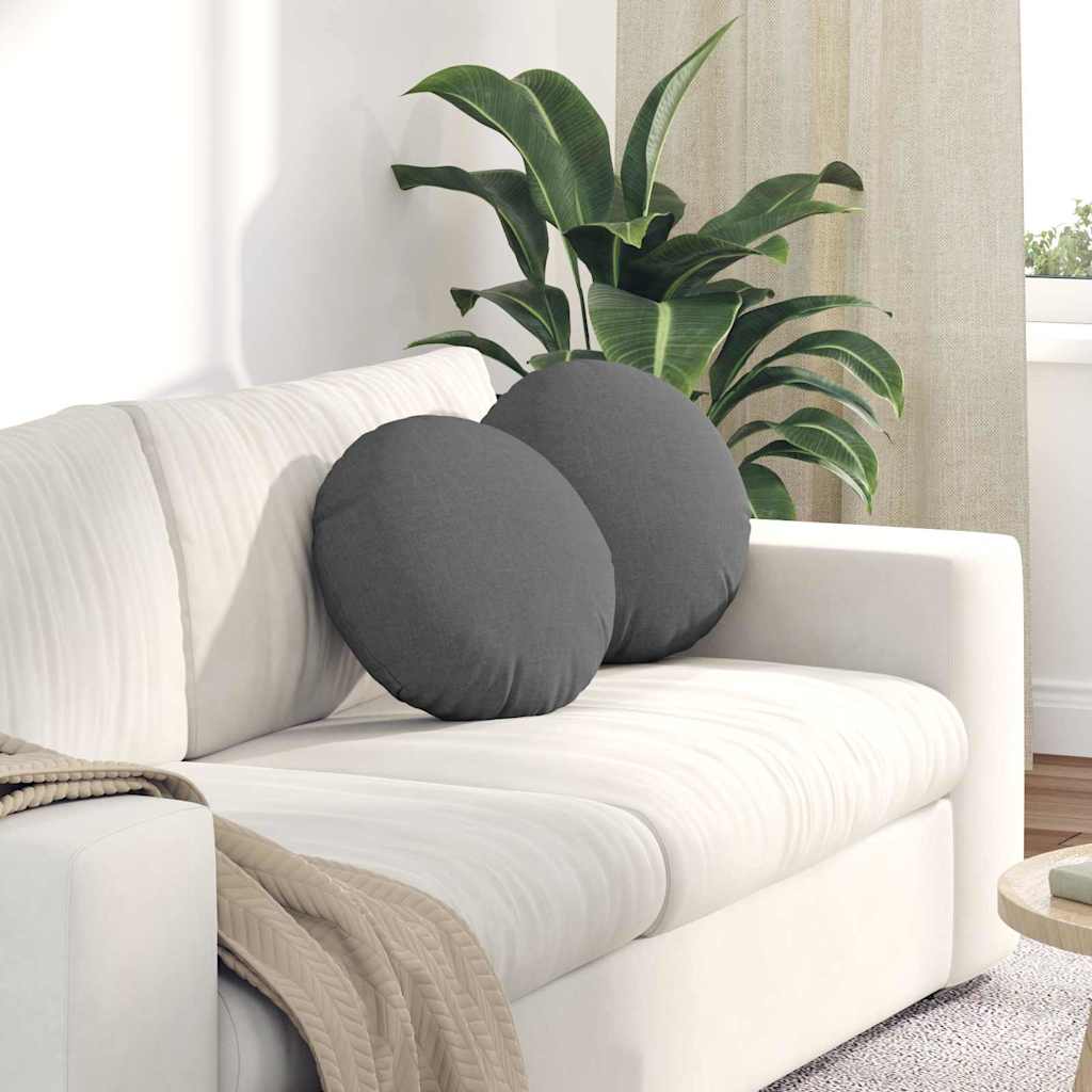 Zitkussens 2 pcs Donkergrijs Ø40 x 13 cm Stof is nu te koop bij PeponiXL, paradijselijk wonen!